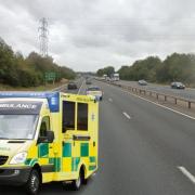 A12 - A crash occurred this morning and two people have been taken to hospital (Image: Google Maps, Canva)