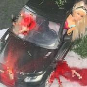 'Massacre' - a bizarre Christmas window display in Colchester city centre has been shared on TikTok