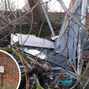Storm - The heavy winds led to a rotten tree fall onto the conservatory of a Colchester home