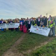 Litter pick - volunteers protested against the sale of Middlewick Ranges