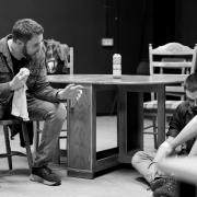Rehearsal - the cast prepare for the premiere of Two Come Home
