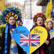 A march in London to mark the two year anniversary of the Russian invasion of Ukraine
