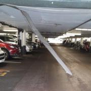 Aftermath - the collapsed ceiling in the car park at Asda in the Eastgate Shopping Centre