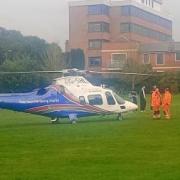 Emergency - Essex and Herts Air Ambulance spotted landing in Colchester Castle Park