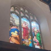 A beautiful stained glass in Peterhouse chapel