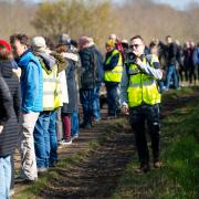 Protest - Coggeshall residents protesting the planned new mineral quarry with a two-hundred strong human chain