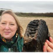 Find - Chris Bien, from Worthing, found a mammoth tooth during her trip to Holland-on-Sea