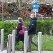 Free - James Baines (right) leaves Ipswich Crown Court on Thursday afternoon after receiving a suspended sentence