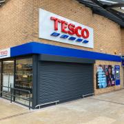 Opening - the Tesco store with its newly installed signs