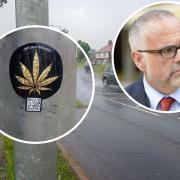 Alarmed – Tim Young said he was alarmed by stickers which advertised sale and delivery of cannabis