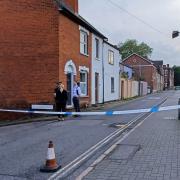 Cordon - Officers set up a cordon in St Julian Grove, Colchester