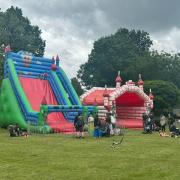 Children's bouncy castle and slide