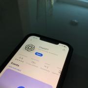 ChatGPT open on app store on a phone (Image taken by Bianca Mocanu)