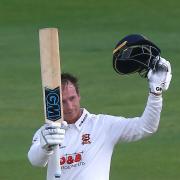 Tom Westley celebrates his opening day century in Essex's Specsavers County Championship game against Hampshire. Picture: Gavin Ellis/TGS PHOTOS