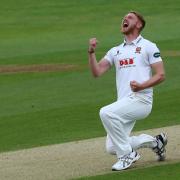 Jamie Porter celebrates a wicket in Essex's emphatic win against Hampshire. Picture: Gavin Ellis/TGS PHOTOS