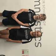 Jumping for joy - Colchester School of Gymnastics pair George Dobson and Eve Hood represented the East Region at the NDP national team finals