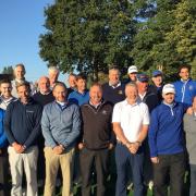 All together now - the Ryder Cup teams prior to tee-off at Colchester Golf Club