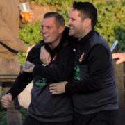 Harwich and Parkeston manager Kieron Shelley (left) and assistant boss Mike Wallace