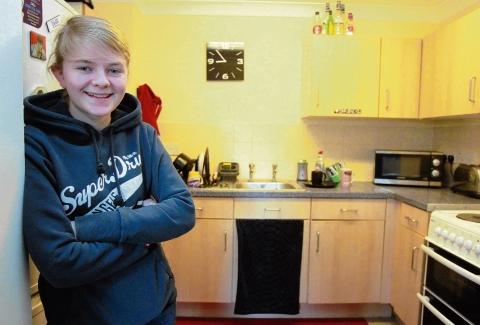 Naomi Taylor at her supported accommodation.