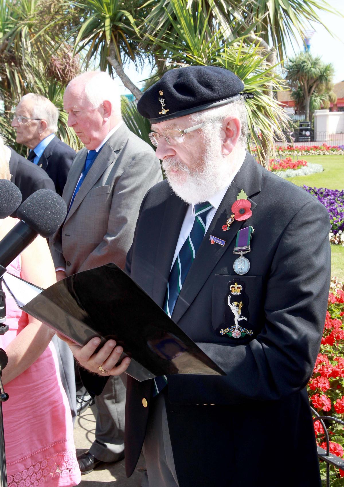 Service at the seafront war memorial in Clacton on Sunday.