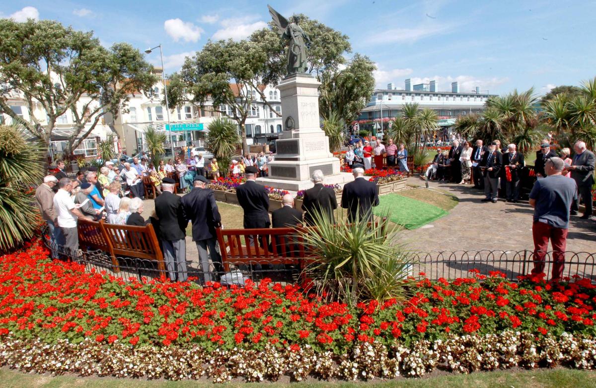 Service at the seafront war memorial in Clacton on Sunday.