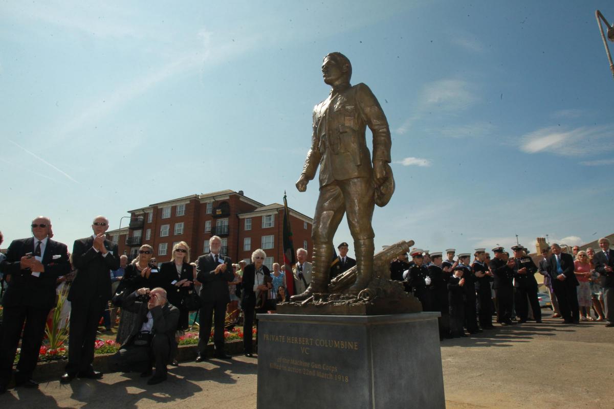 Official unveiling of WW1 hero Herbert Columbine statue.