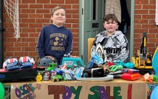 For sale - Jacob Ackerman and best pal Oscar Neill sold their toys to raise money for earthquake victims in Turkey