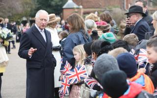 Royal visit - King Charles III met with crowds outside Colchester Castle