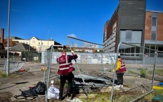 Clear up - Members of BID and Colchester Civic Society during a previous clean-up of the site