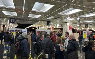 Chaos - passengers waiting at Liverpool Street station on Thursday evening