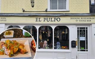 Business - an image of El Pulpo in Witham and an inset image of  a dish