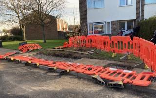 Upsetting - Landlord Tony Gearing found tipped over barriers at a site of Cadent works in Hamlet Drive in January