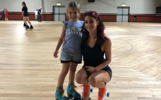 Talented – Myla Cobden with her coach and former UK artistic champion Amy Rainbow