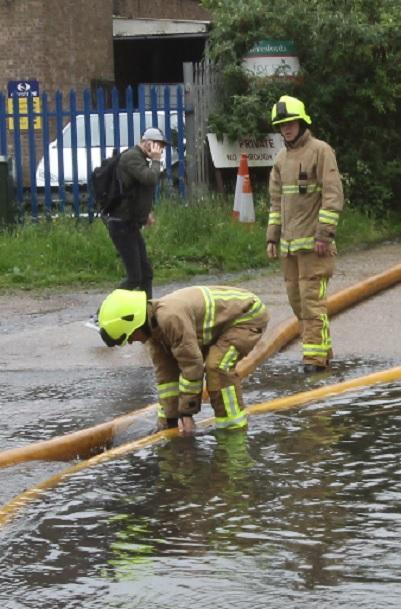 Crews pumping water from Haven Road