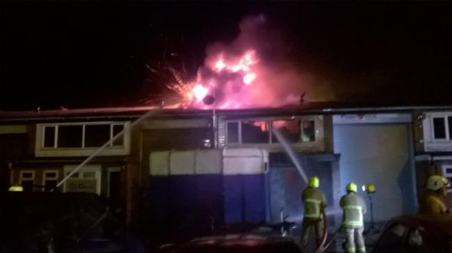 Fire crews battling the blaze in Clacton. Photo: Essex County Fire and Rescue