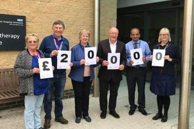 Generous - Pauline Wilkinson, league chairman Frank Jordan, volunteer Carol Hirons, John Akker, Cancer Centre Campaign committee member, Dr Mukesh, and Beverley Pickett, Macmillan Lead Cancer Nurse, outside the site of the new cancer centre