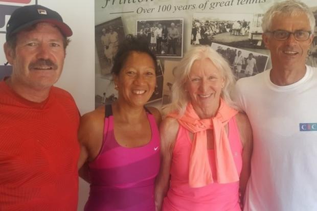 First seeds - pictured from left are Tony King and Jenny Chin with runners-up Gillian Clayton and Alain Huszar