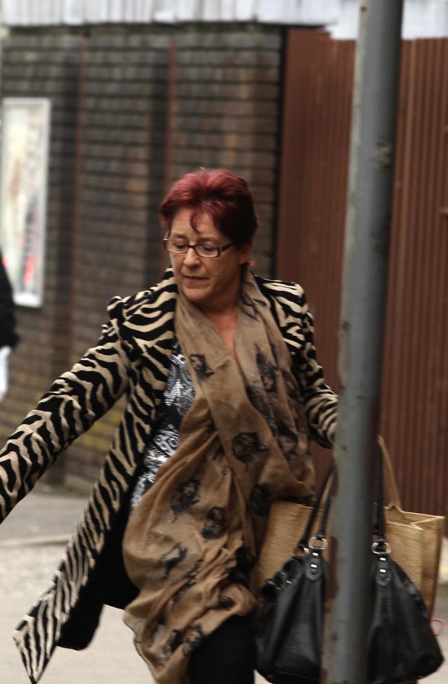 Chelmsford Crown Court on Wednesday morning Esther Rantzen and Penny Mellor ( red hair).court snatch .18/3/2015.