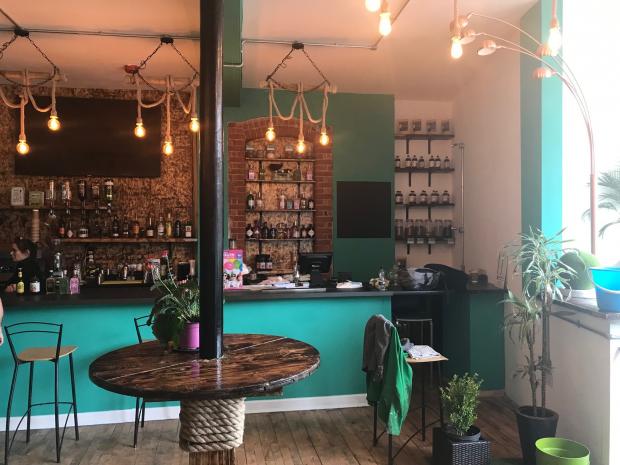 Gazette: The bar area inside Green Coffee Lab 